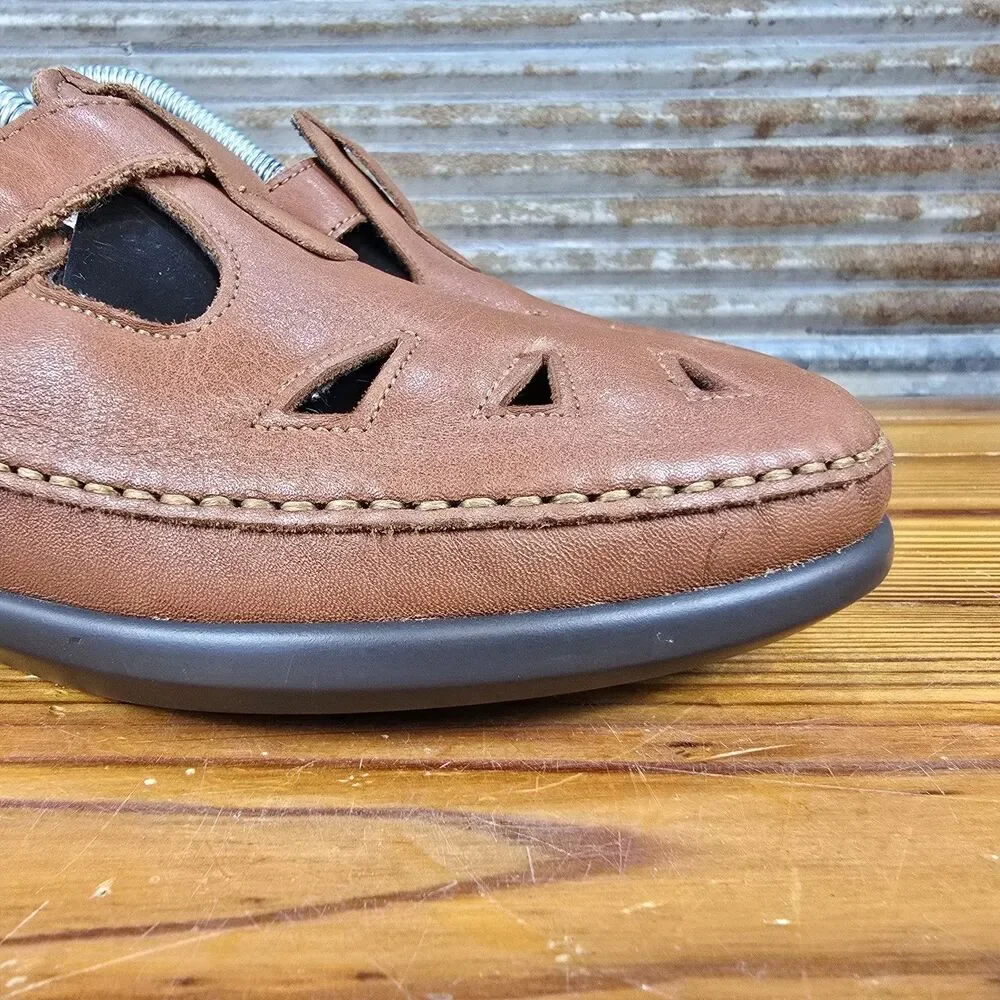 SAS Roamer Comfort Loafer Womens Size 10 Chestnut Leather Orthopedic Shoes MINTY